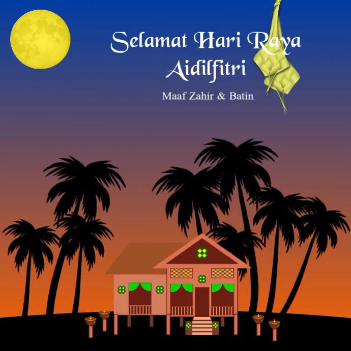 Plantilla de Hari Raya Aidilfitri Celebration Instagram Post Video ...