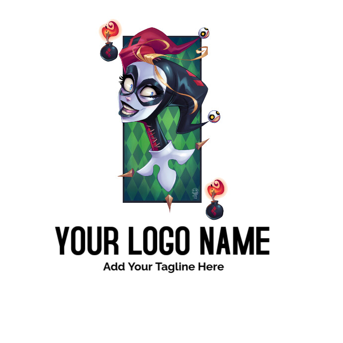 Harley Quinn Artwork, Joker Harley Quinn Batman Visual Arts Illustration, Joker Poker Logo template