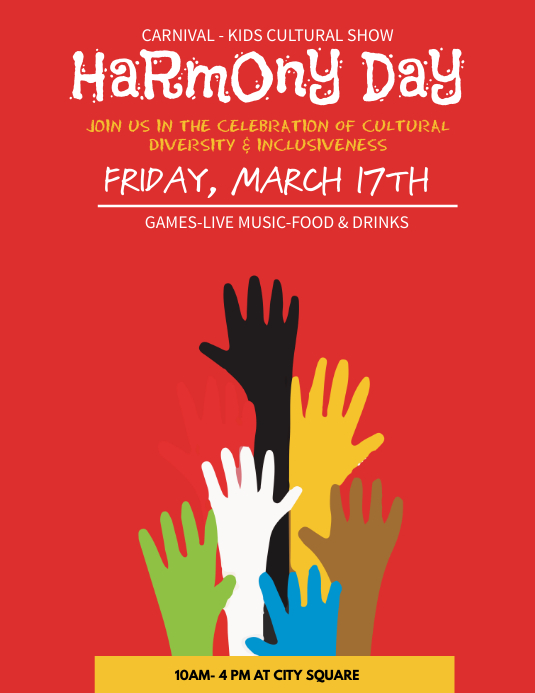 Get Harmony Day School Event Flyer Template Postermywall Desktop Wallpaper Free Wallpaper Harmony Day School Event Flyer Template Postermywall HD