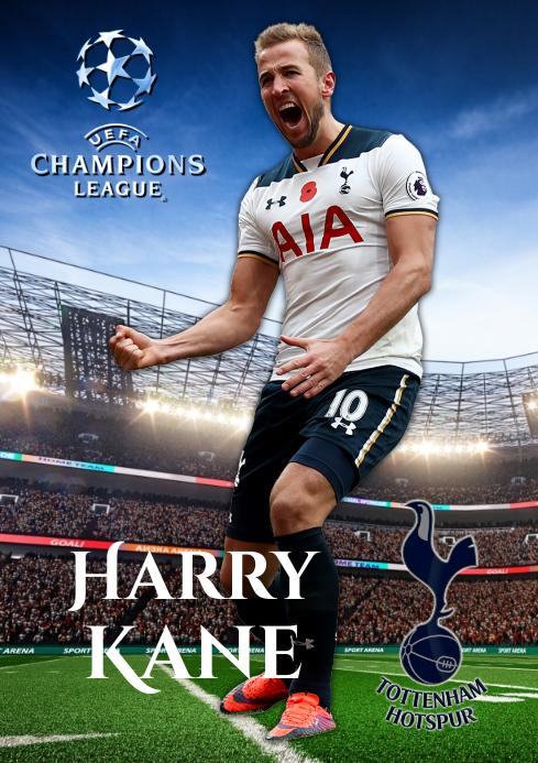 Harry Kane Tottenham Template Postermywall