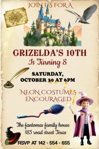 harry potter birthday invitation Poster template