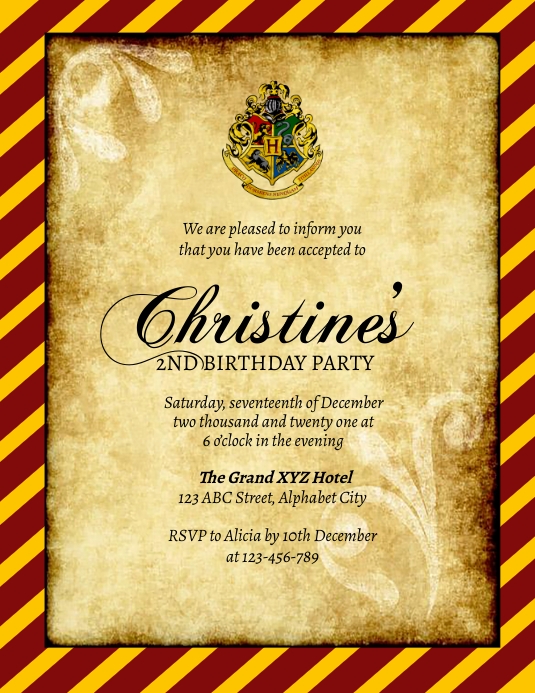 Simple Harry Potter Birthday Invitation Harry Potter Birthday Invitations simple-harry-potter-birthday-invitation-harry-potter-birthday-invitations
