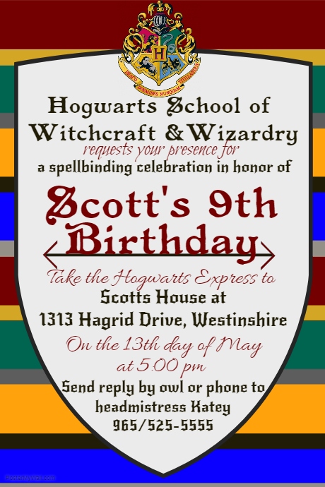 harry potter birthday invite flyer template e7bb6524a786309b37dba984d969111c_screen