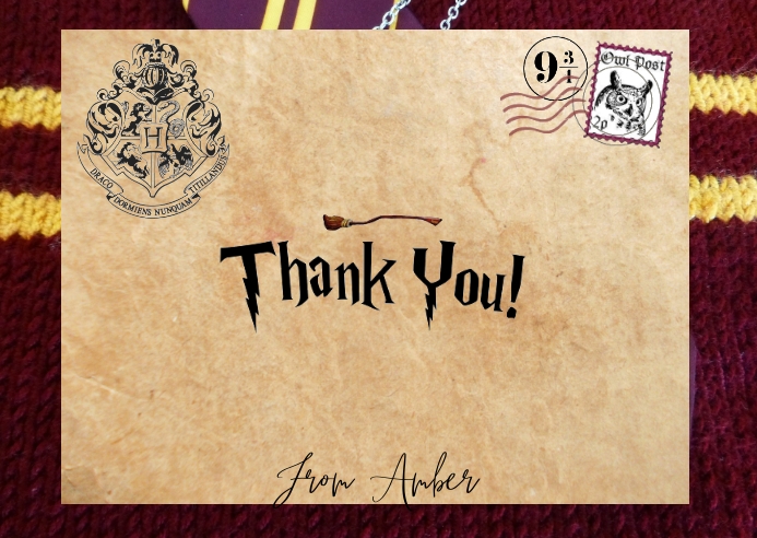 Harry Potter letter Postkort template