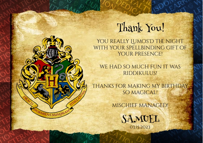 Harry Potter themed birthday giveaway tag Template | PosterMyWall harry-potter-themed-birthday-giveaway-tag-template-postermywall