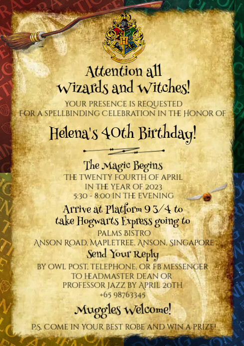 Harry Potter themed birthday invitation Template PosterMyWall Harry Potter themed birthday invitation Template PosterMyWall