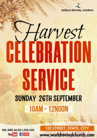 Harvest Celebration Service Flyer A3 template