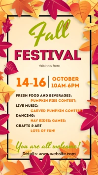Harvest Fall festival template Pantalla Digital (9:16)