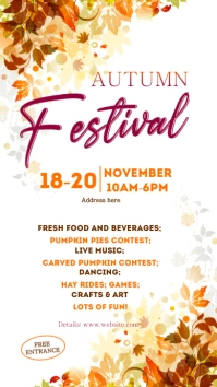Harvest Fall festival template Digital Display (9:16)