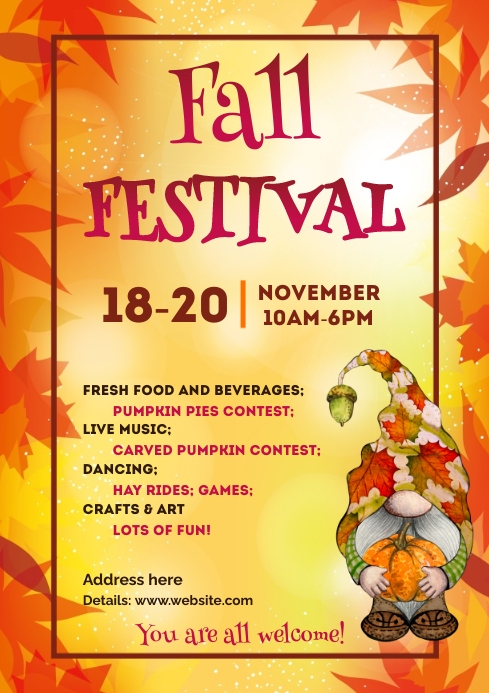 Fall Pageant Template Fall festival template | PosterMyWall