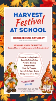 Harvest festival at school template Digital Display (9:16)