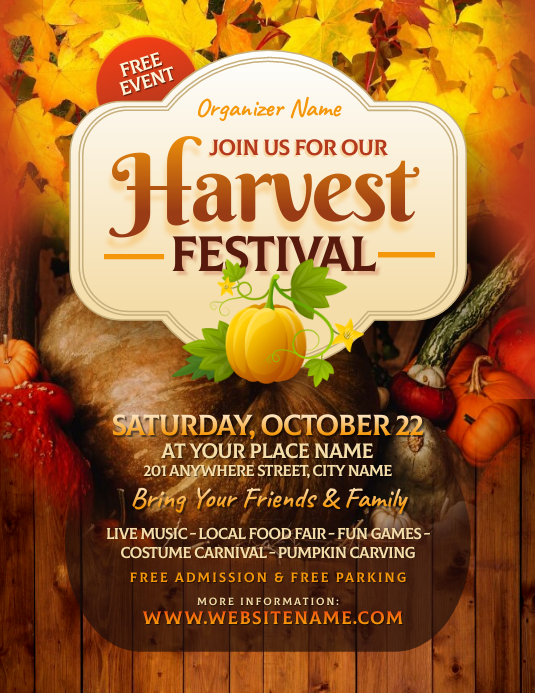 Harvest Festival Flyer Template PosterMyWall Harvest Festival Flyer Template PosterMyWall