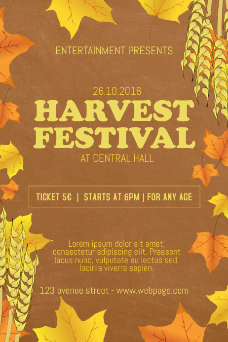 Harvest Festival Flyer Template Postermywall