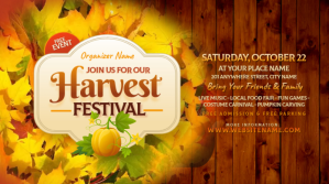 สีส้ม Harvest Festival Twitter Plasing Template