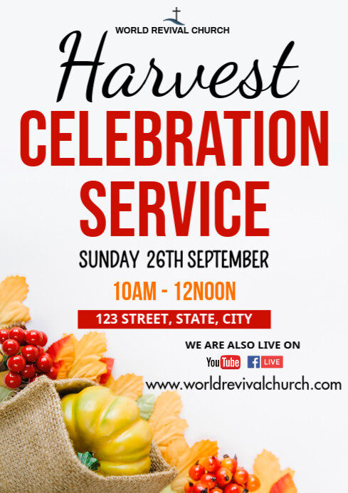 Harvest service flyer A3 template