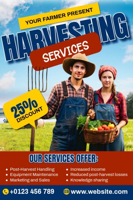 Harvesting Services Plakkaat template
