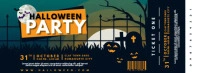 Haunted Halloween Party Ticket Design Facebook Cover Photo template