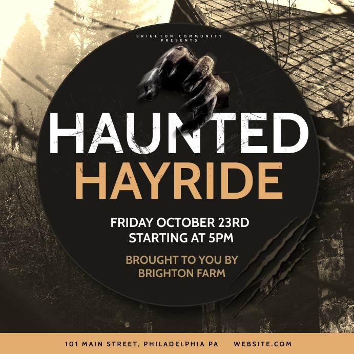 Hay Ride Evite Haunted Hayride Template | PosterMyWall