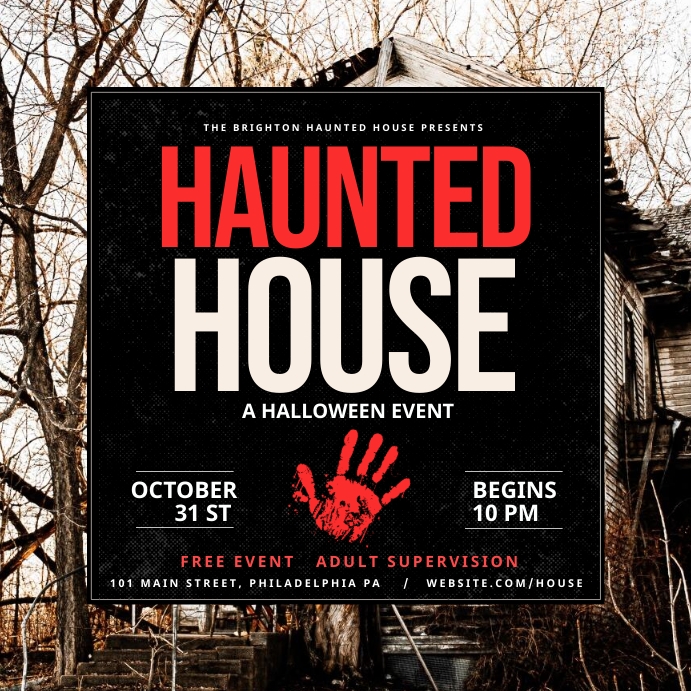 Haunted House โพสต์บน Instagram template