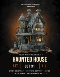 haunted house Flyer (US Letter) template