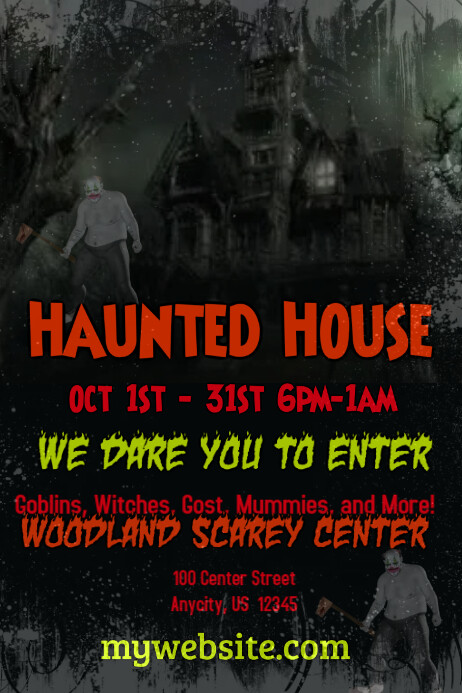 Haunted House Flyer Template | PosterMyWall