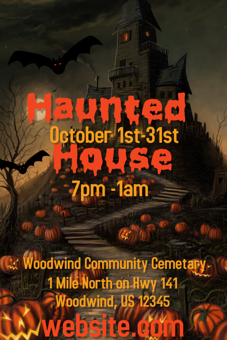 Haunted house Template PosterMyWall Haunted house Template PosterMyWall