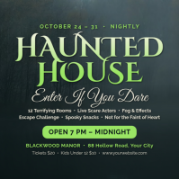 Black Haunted House Event Сообщение Instagram Template