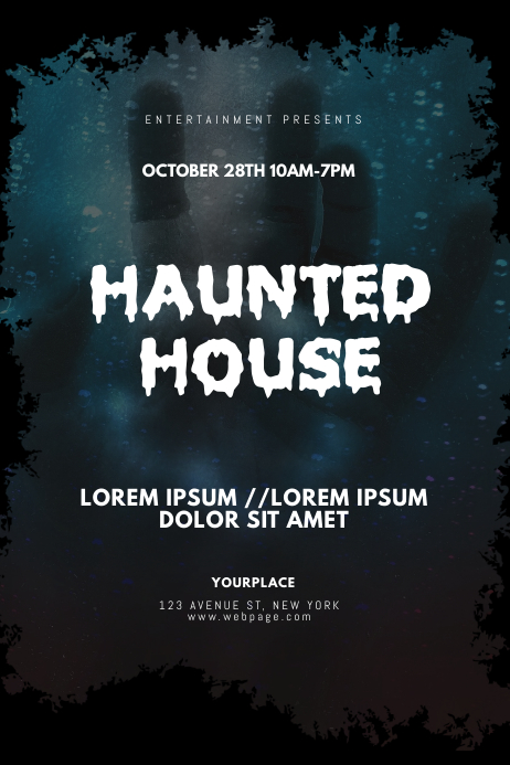 Haunted house halloween party flyer template | PosterMyWall
