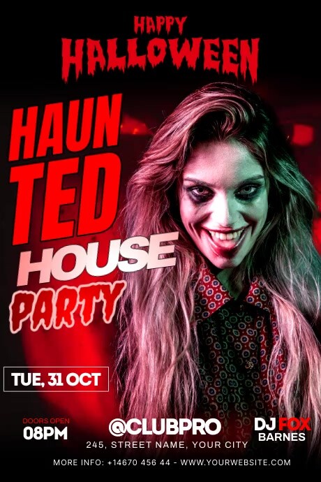 Haunted House Party Cartaz template