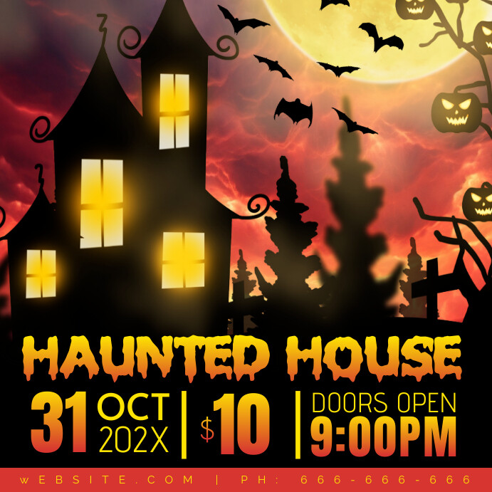 Haunted Rooftop Poster Haunted House Poster Template | PosterMyWall
