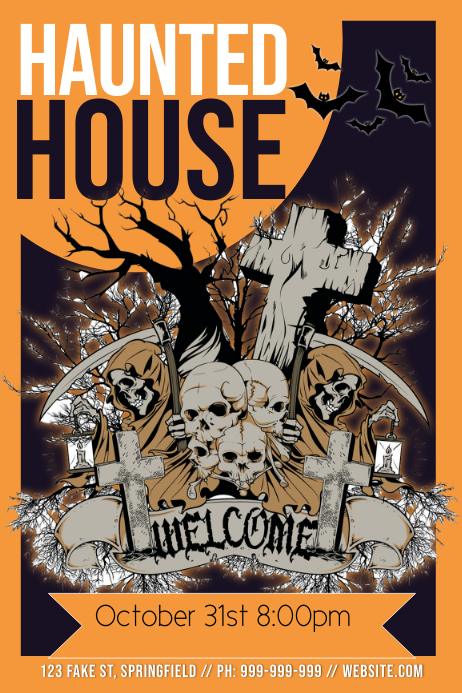 Haunted Rooftop Poster Haunted House Poster Template | PosterMyWall
