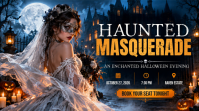 Black Halloween Masquerade Party ตัวอย่างภาพบน YouTube Template