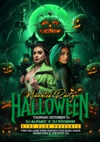 Haunted party A4 template