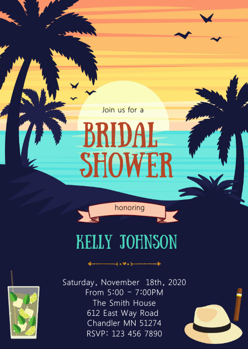Havana Night Bridal Shower Invitation Template Postermywall