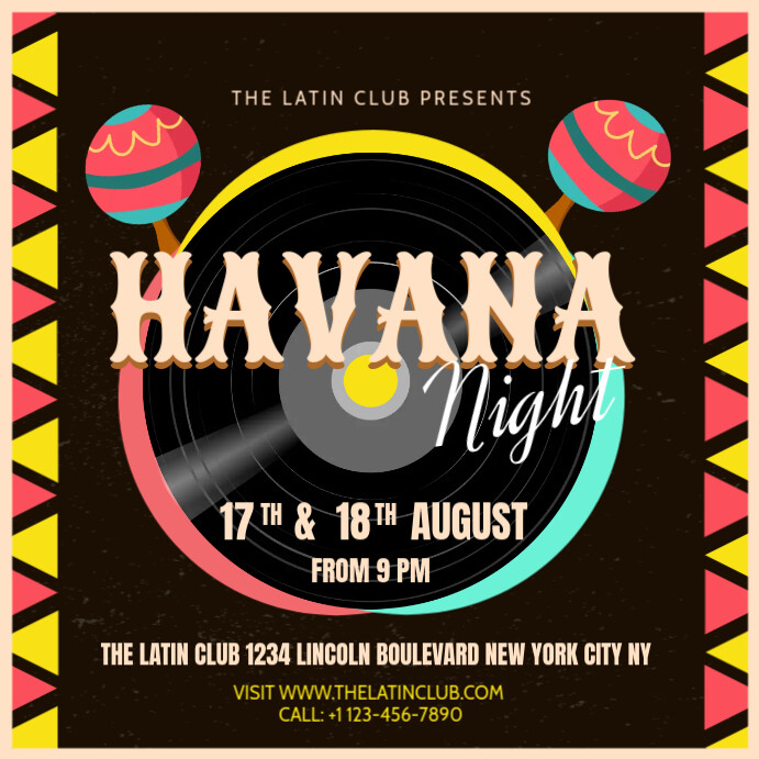 Havana Night Instagram Post Template