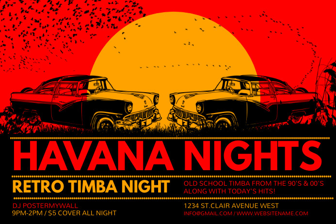 Havana Nights Poster Template Postermywall