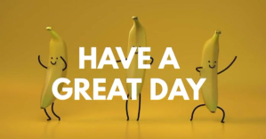Have a great day Wishes Funny Dancing Bananas Facebook Shared Image template