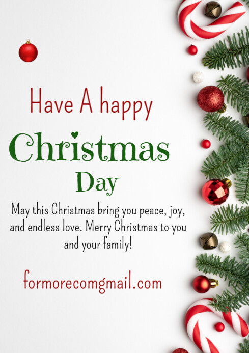 Have a happy Christmas day A4 template