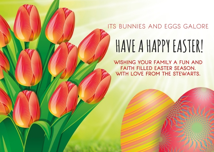 Have a happy easter! Postcard template