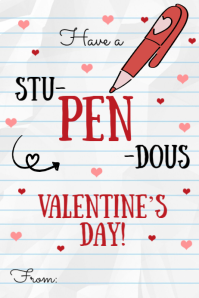 Have A StuPENdous Valentine's Day Tag Баннер 4' × 6' template