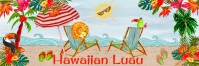 Hawaiian Luau Banner 2x6 Foot Banner template