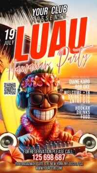Hawaiian Luau Party Digital Display (9:16) template