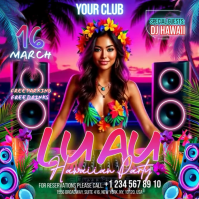 Hawaiian Luau Party Instagram Post Video template