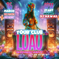 Hawaiian Luau Party Instagram Post Video template