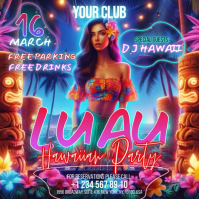 Hawaiian Luau Party Instagram Post Video template