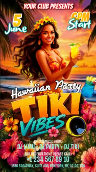 Hawaiian Party Digital Display Video template