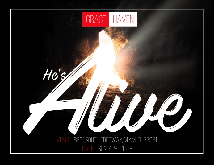 He S Alive Easter Flyer Template PosterMyWall