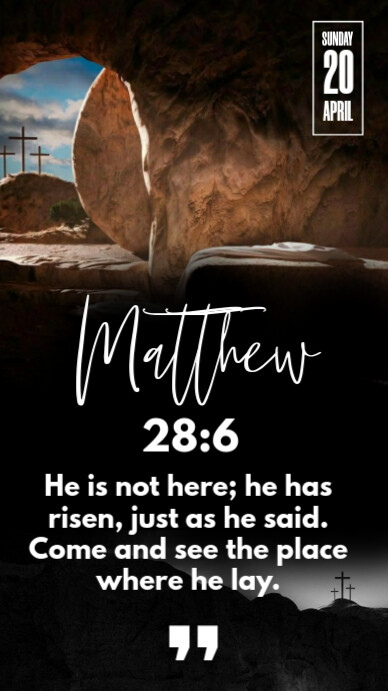 He is not here he is risen Instagram Story template
