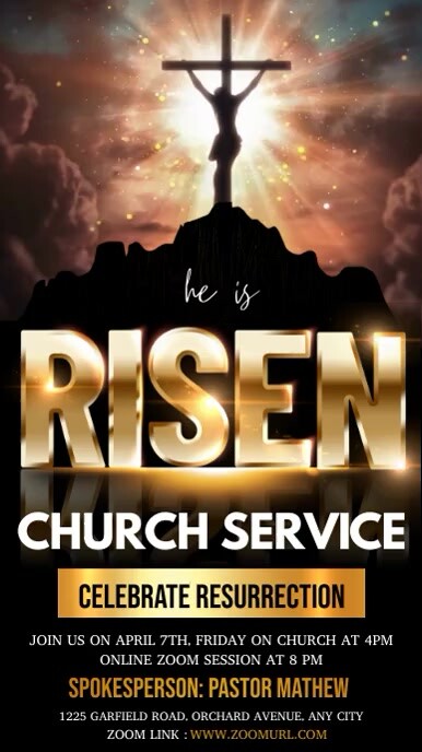 he is risen, good friday, church, easter Instagram Story template
