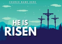 he is risen, good friday, church, easter A6 template